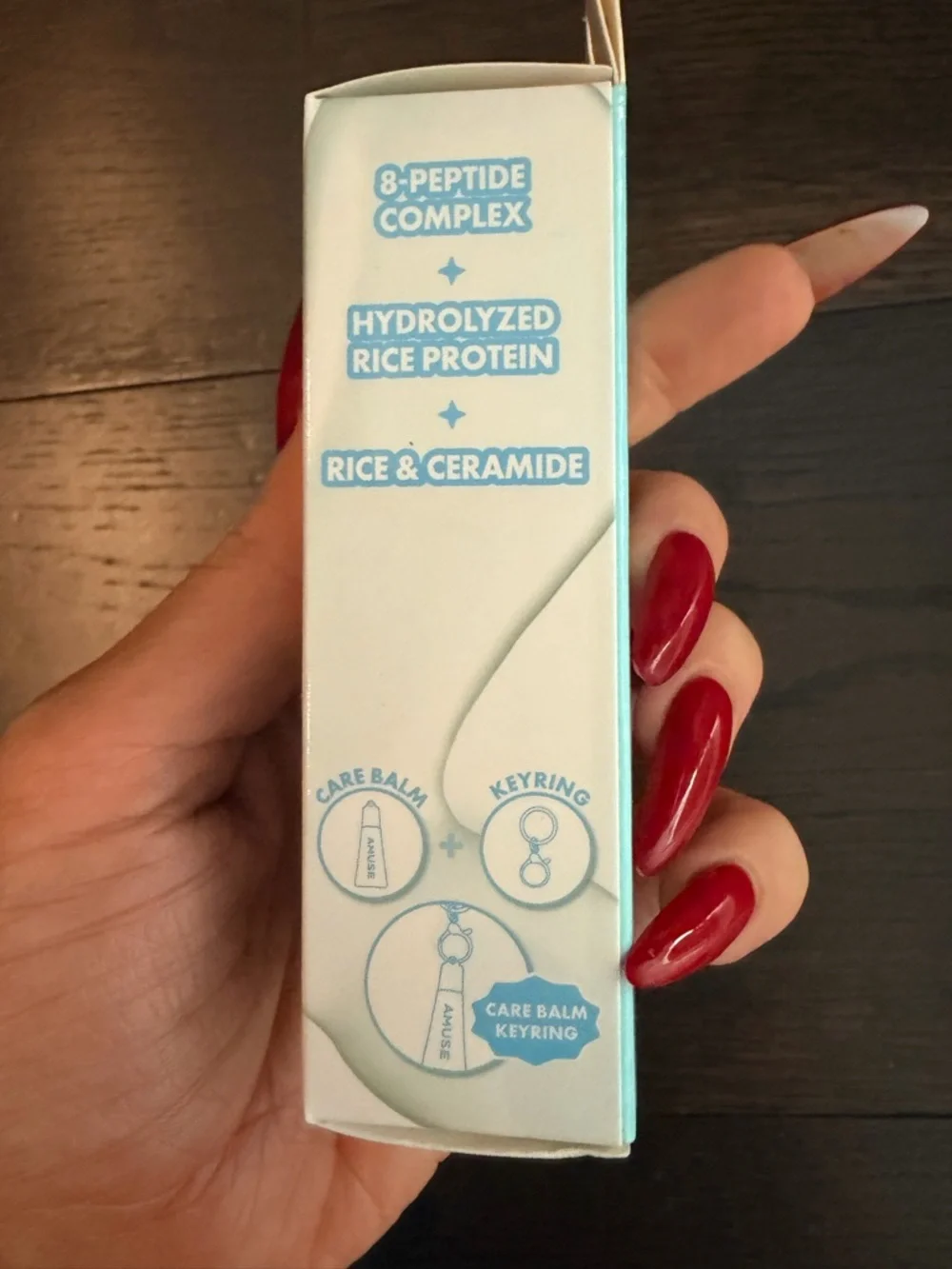 AMUSE Care lip Balm Keyring 8 peptide rice ceramide "01 Rice" 6G in box NWT - Picture 6 of 10
